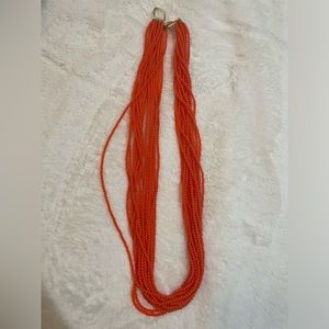 Long necklace orange beads
